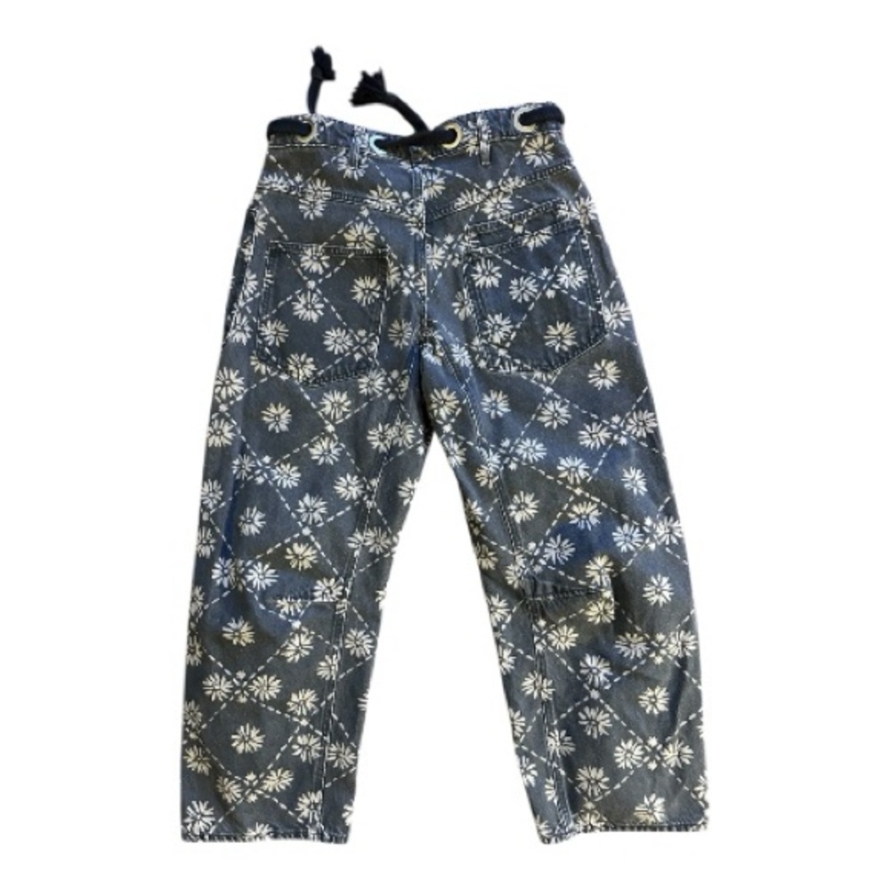 We The Free Moxie Printed Low-Slung Barrel Jeans by Free People Size 27 - Picture 5 of 6